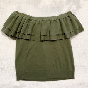 Green Off-the-shoulder J. Crew Sweater